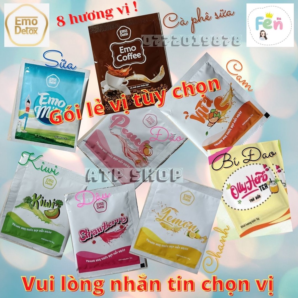 [FreeShip] NƯỚC UỐNG EMOSLIM 8 Vị trái cây : tặng quà, free ship, giam can, Emo slim, collagen