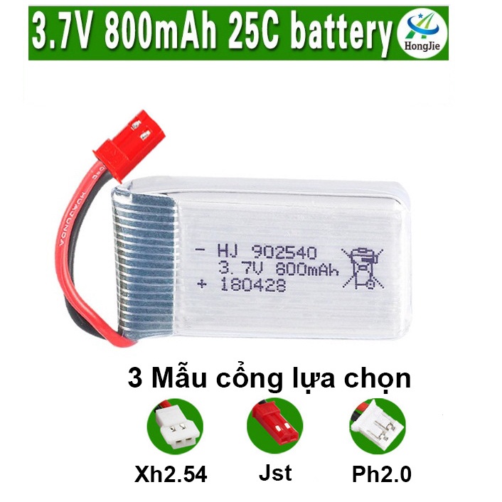 Pin Máy Bay Điều Khiển  Flycam Dung Lượng Cao 3.7V 800mAh 25C