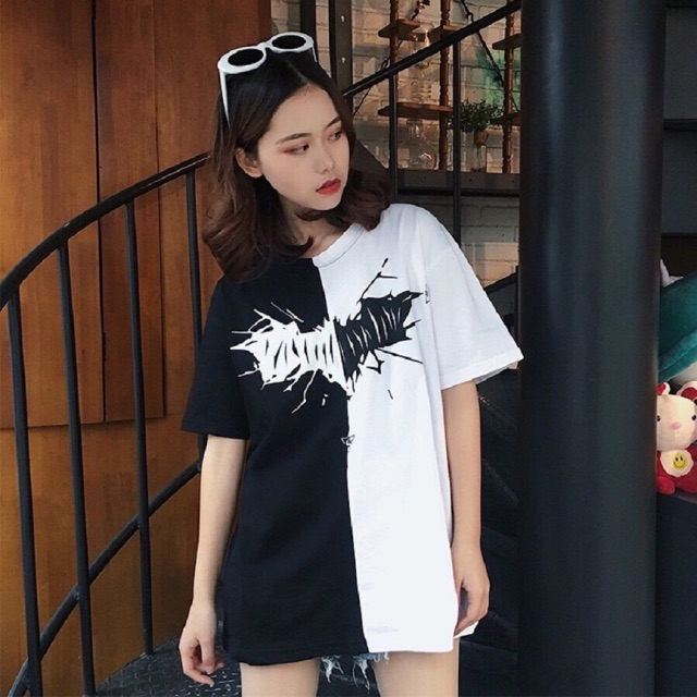 TỔNG KHO SỈ💰💰💰Áo phông cooton pha hai màu dáng thụng Unisex