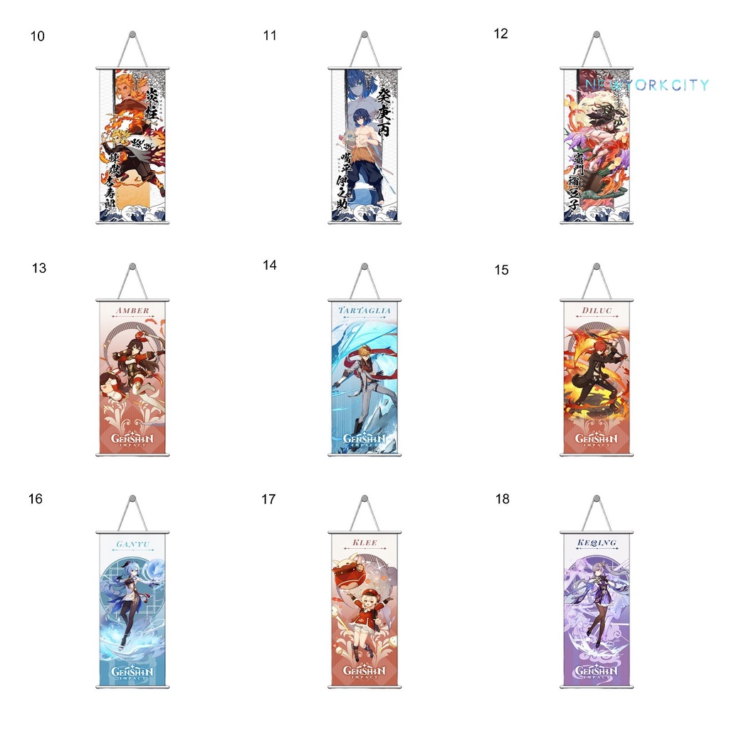 Tranh Cuộn Treo Tường Trang Trí Hình Demon Slayer