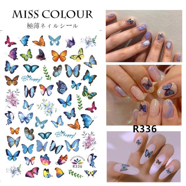 Sticker hình con bướm mẫu mới dán móng tay nail