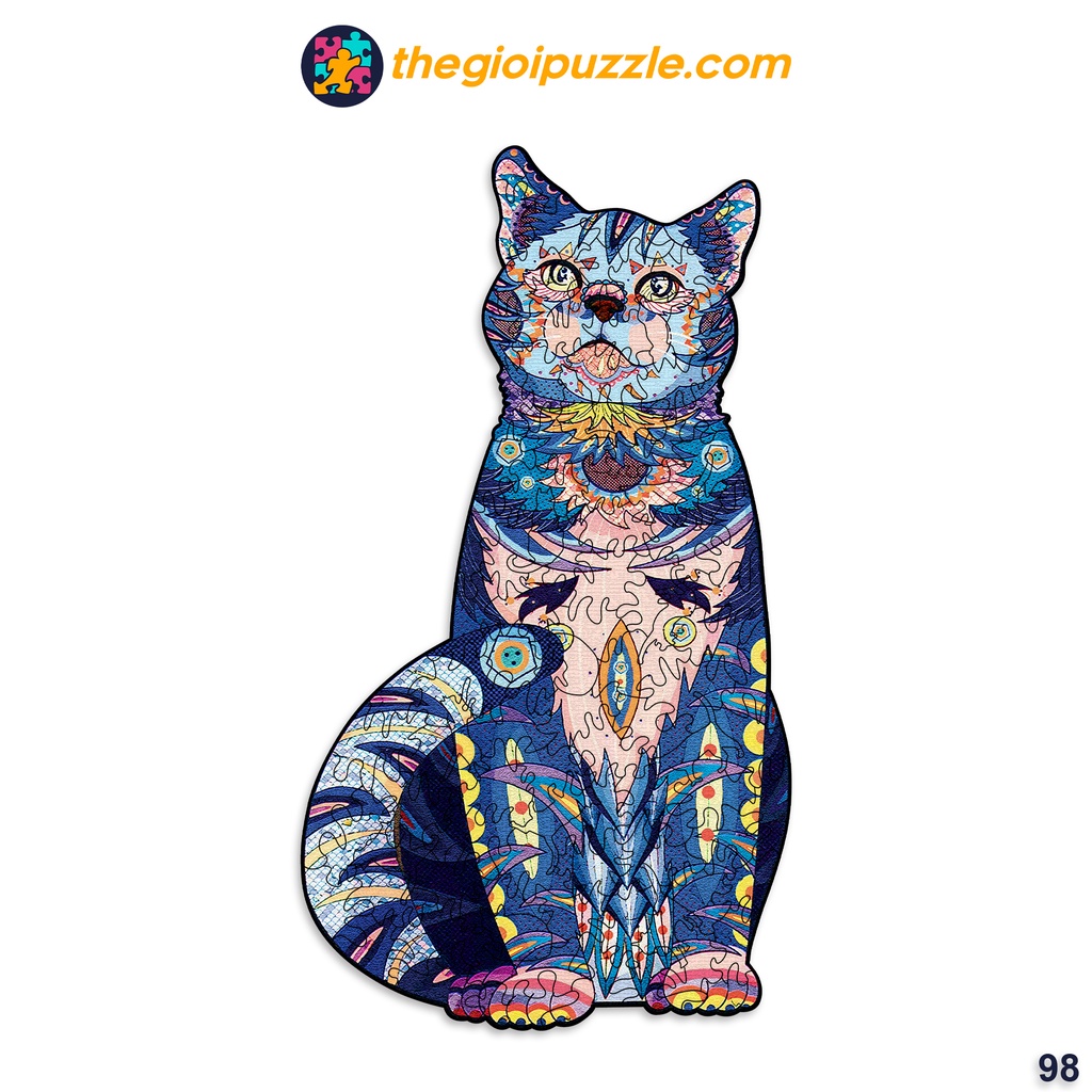 Bộ Xếp Hình Gỗ Thegioipuzzle Ghép Hình Puzzle- con Mèo TGP051