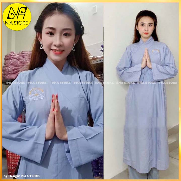 Đồ Lam Đi Chùa - Bộ Đi Lễ Chùa Nữ # Áo Tràng # Áo # Nam Nữ # Vải Lụa Silk Cực Mát, Mịn Màn Không Nhắn  AT-SILK