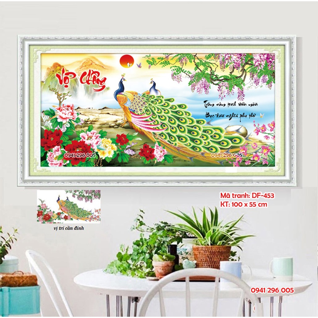 Tranh đính đá thư pháp Vợ Chồng - tranh chưa đính đá