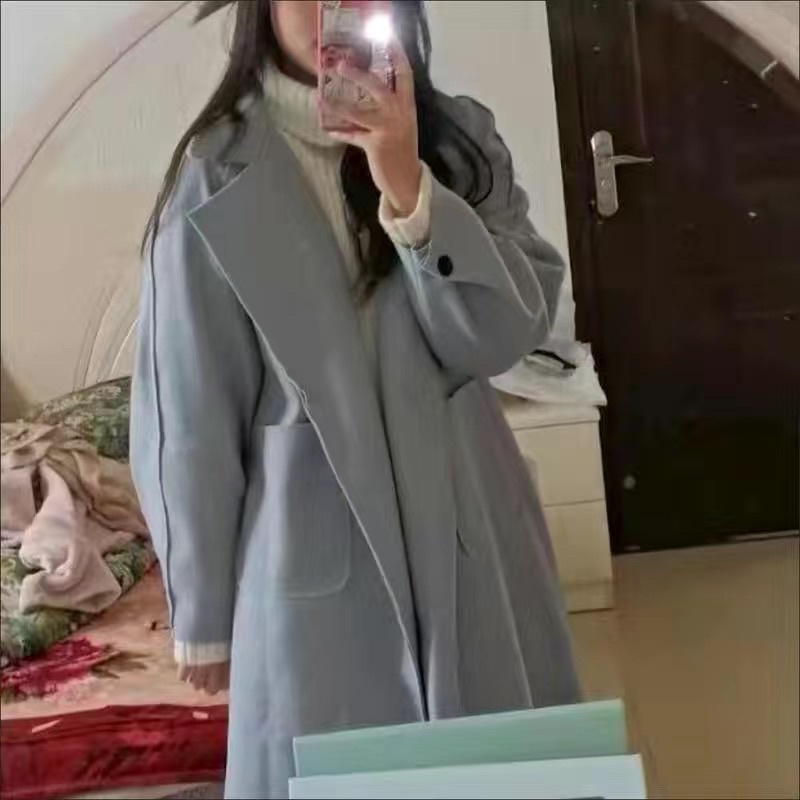 Áo Khoác Dạ Ép Dáng Dài Phong Cách Hàn Quốc Kèm Ảnh Thật