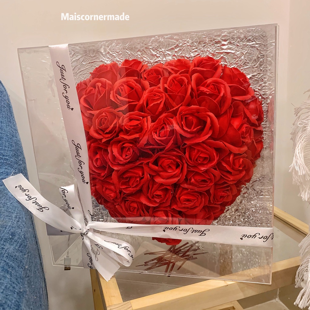 Hộp quà tim hoa hoa  MAISCORNERMADE lưu giữ ký ức tình yêu, Quà tặng sang trọng mới lạ