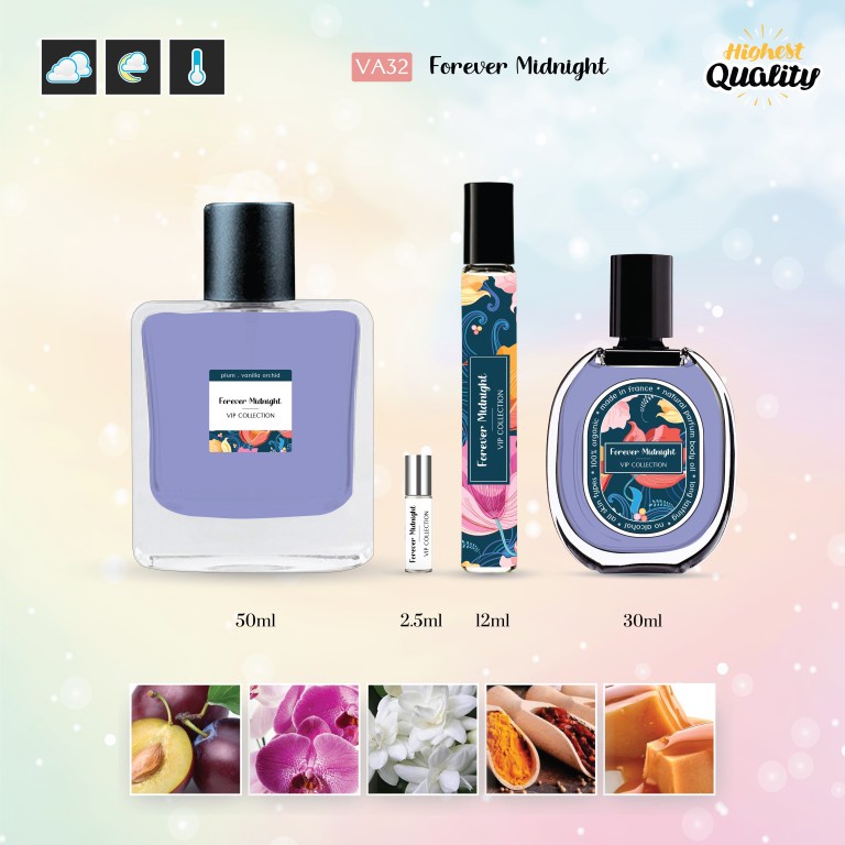 Tinh dầu nước hoa Pháp Forever Midnight 12ml. Chai dạng lăn/xịt