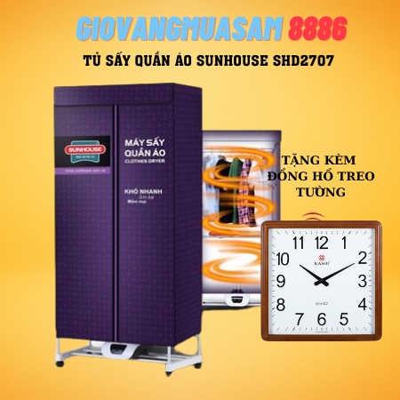 Tủ sấy quần áo Sunhouse SHD2707 - Bảo hành 12 tháng Chính hãng  Mua 3 Chiếc Tặng Đồng Hồ