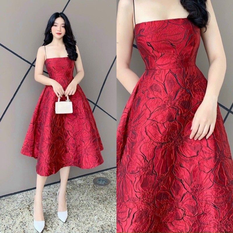 [Mẫu mới] Váy trắng xòe CÓ MÚT NGỰC vải gấm 2 dây dự tiệc dạo phố cực xinh chất vải gấm loại 1 may 2 lớp [GẤM] | BigBuy360 - bigbuy360.vn