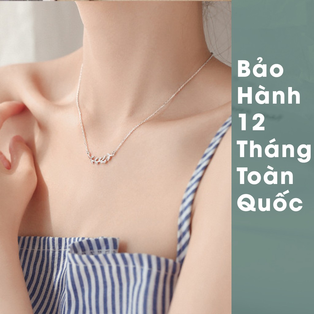 ⚡CHÍNH HÃNG⚡ Dây Chuyền Bạc Cành Lá Đính Đá S925 Shop Uy Tín Giao Hàng Nhanh 4h nhanh