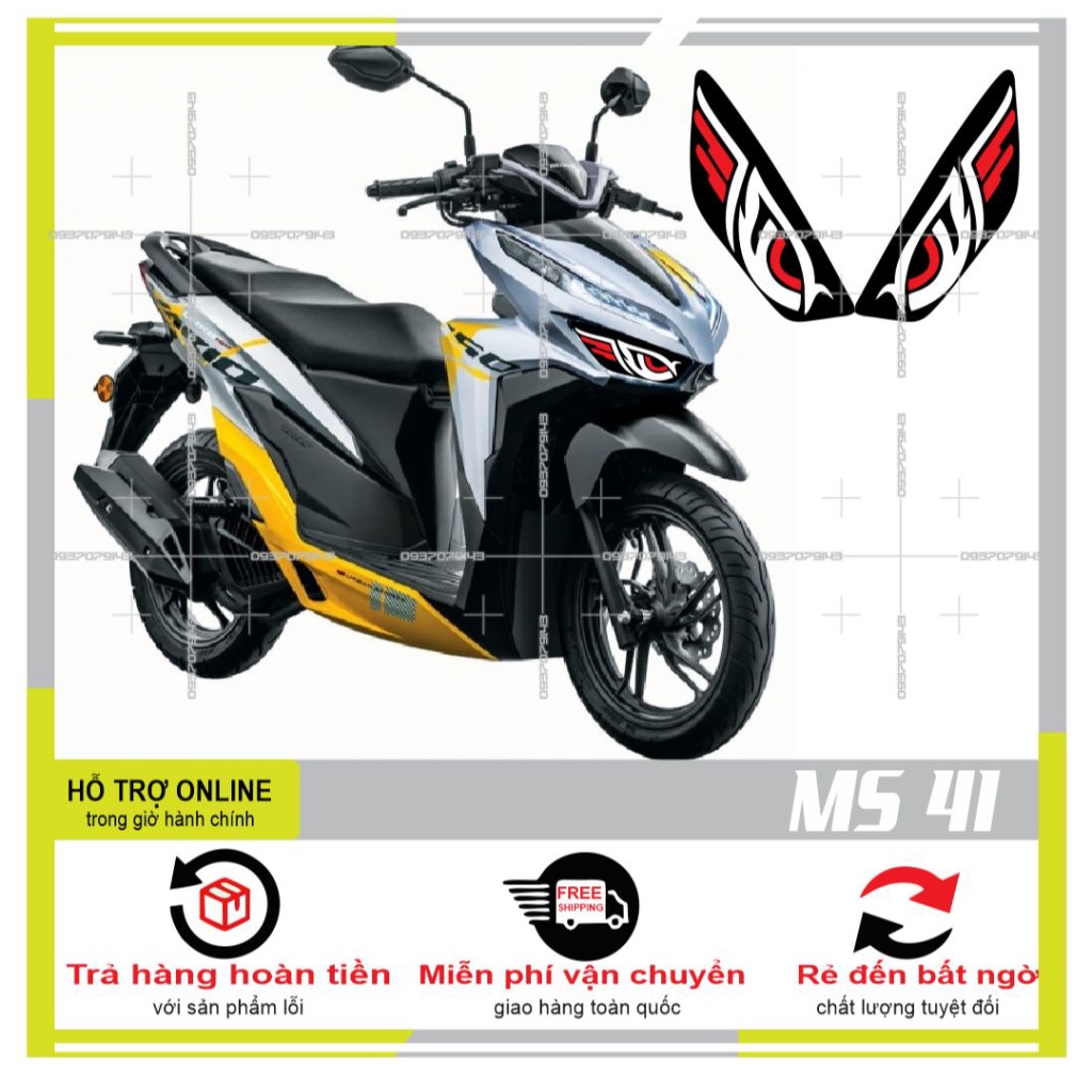 DECAL DÁN ĐÈN SƯƠNG MÙ XE VARIO 2020 (DECAL TRONG SUỐT) MS 41 - DUNG DECAL