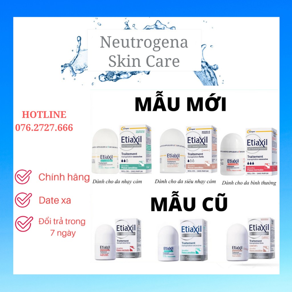 [ĐỦ MÀU][MẪU MỚI] Lăn Khử Mùi Mồ Hôi ETIAXIL (15ml)