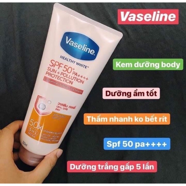 Dưỡng thể Vaseline 50x 320ml thái lan