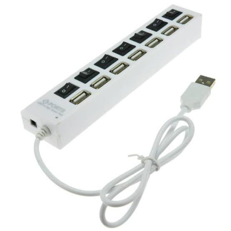 Bộ Chia 7 Cổng Usb Có Đèn Led Màu Xanh Dương