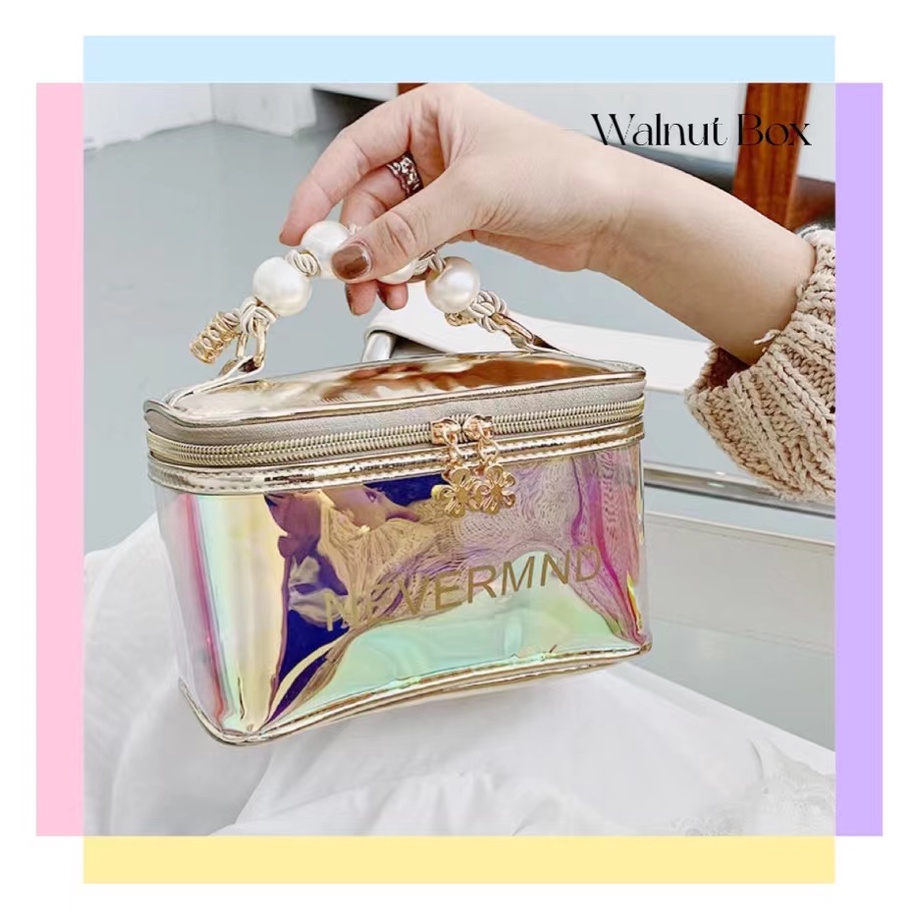 Túi Đựng Mỹ Phẩm Pvc Màu Gradient Phong Cách Hàn Quốc Mẫu Mới Năm 2021