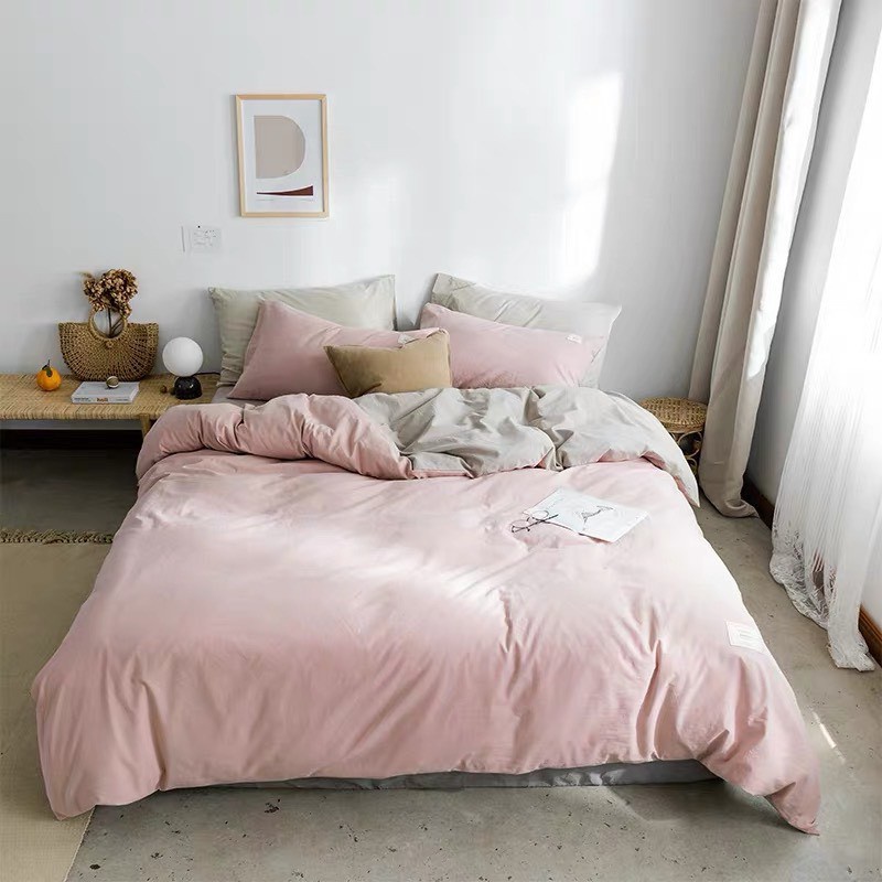 Bộ chăn ga cotton Tici cao cấp phong cách Hàn Quốc màu mới