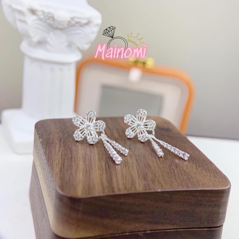 Bông tai bạc cao cấp, xinh đẹp quyến rũ tính tế thời trang Mainomi Shop Bạc Xinh