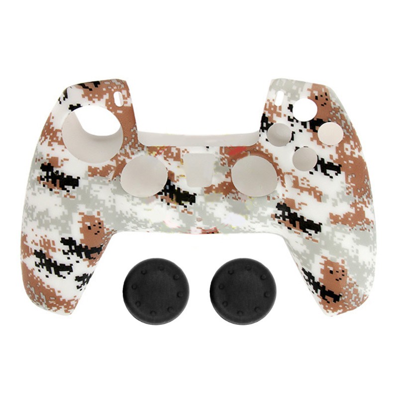 Vỏ silicon bảo vệ tay cầm chơi game và nắp gắn cần điều khiển chống bụi cho PlayStation PS5
