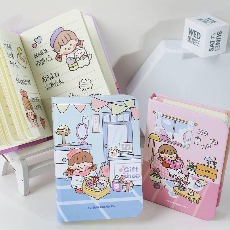 ⭐ iLado ⭐  sổ tay A7 phim hoạt hình dễ thương sổ ghi chú mini tài khoản tay sáng tạo dễ thương vở kẻ ngang sổ ghi chép notebook sổ tay ghi chép vở lò xo kẻ ngang sổ lò xo kẻ ngang marker học văn phòng phẩm sổ ghi chú sticker