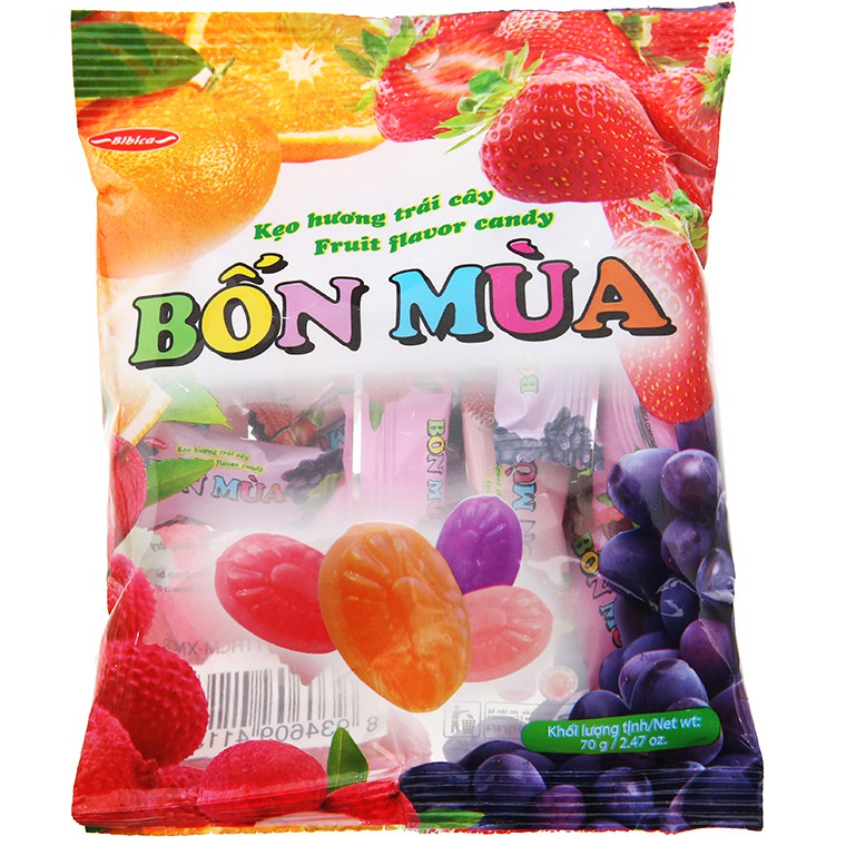 Kẹo Bibica Trái Cây Bốn Mùa 70g