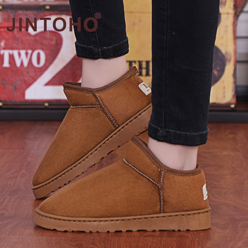 Giày Lười Chống Trượt Phối Lông Ấm Áp Cho Nam Và Nữ Size 35-46