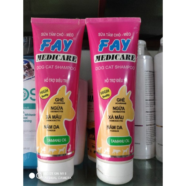 Sữa tắm Chó - Mèo hỗ trợ trị Ghẻ, Ngứa, Xà Mâu, Nấm Fay Medicare 290ml