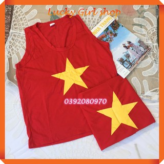 [BIG SIZE ĐẾN 105KG] Áo Thun Ba Lỗ Nam Nữ Cờ Đỏ Size S-3XL - Lucky Girl shop
