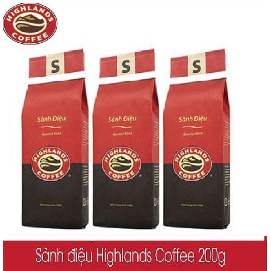 [SenXanh Emart] Combo 3 gói Cà phê rang xay Sành điệu Highlands Coffee 200g