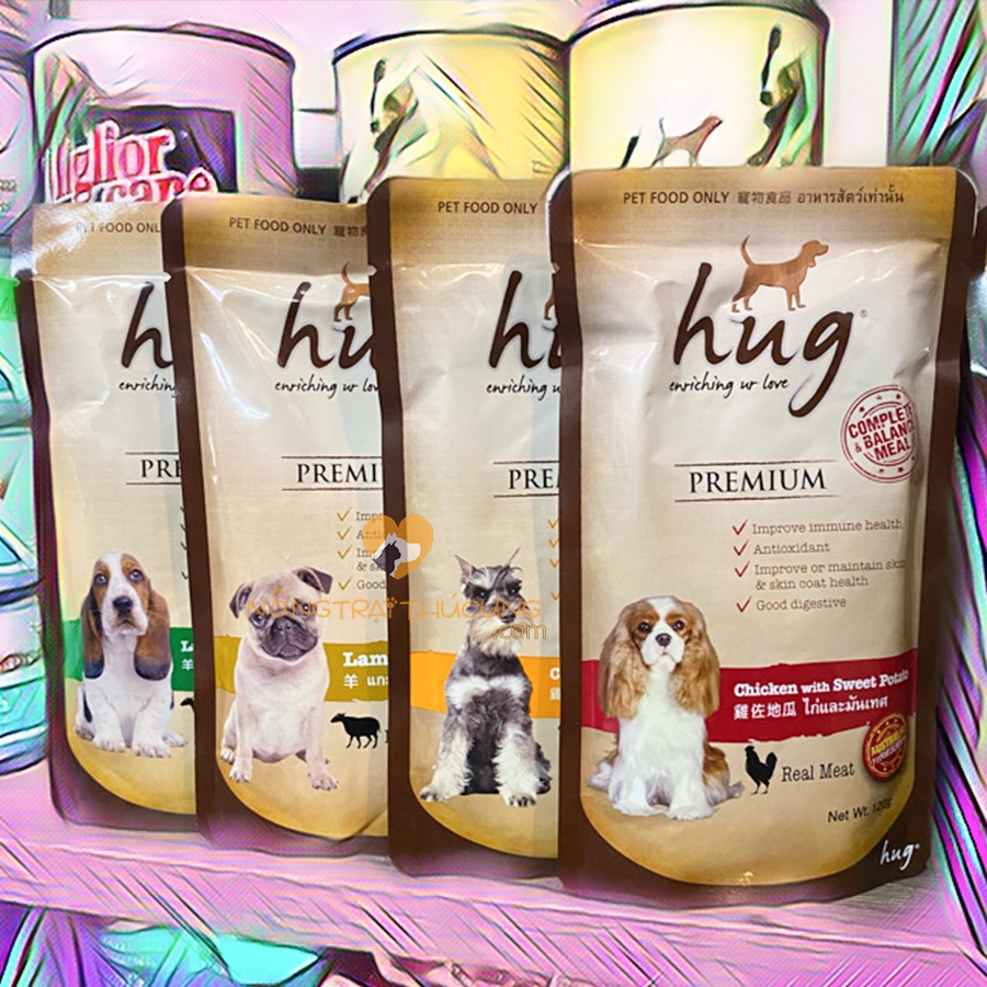 Pate dành cho chó lớn Hug - 4 Vị gói 120g