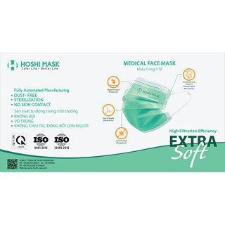 [DISPOSABLE FACE MASK] KHẨU TRANG Y TẾ HOSHI MASK -(1 Hộp 50 Cái)- Siêu Mềm Mại - Đạt Tiêu Chuẩn Chất Lượng Của Bộ Y Tế