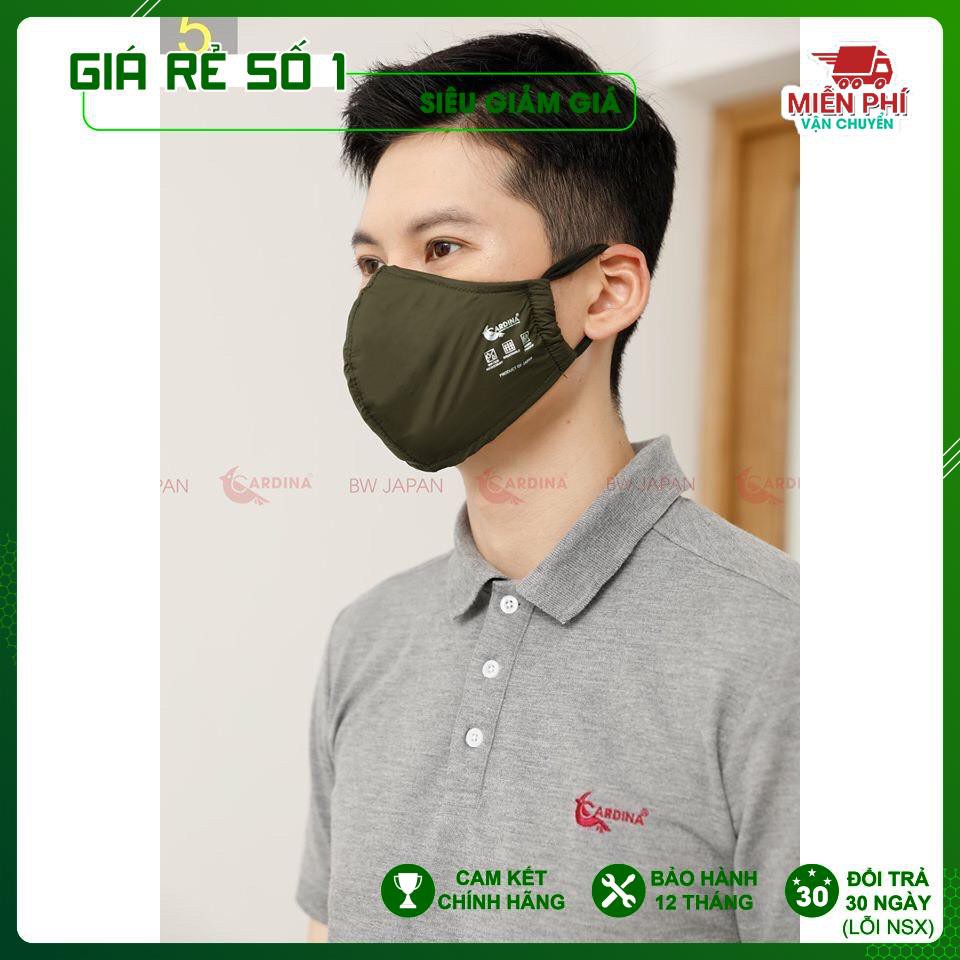 BÁN SỈ Khẩu Trang Vải Gió 3 Lớp CARDINA Chống Thấm Nước - Có Thể Tái Sử Dụng
