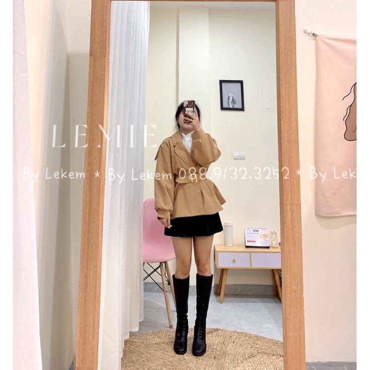 Áo Măng Tô Kaki Chun Eo Có Đai Cài Hàng 2 Lớp , Áo Mangto Nữ Cao Cấp Có Video Ảnh Thật Lekemqc ❤️