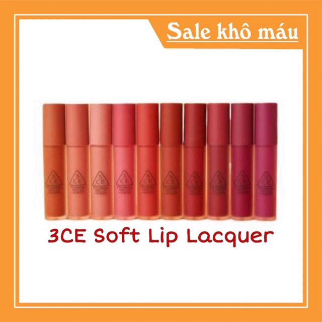 Son Kem Lì 3CE SOFT LIP LACQUER Hàn Quốc Chính Hãng | BigBuy360 - bigbuy360.vn