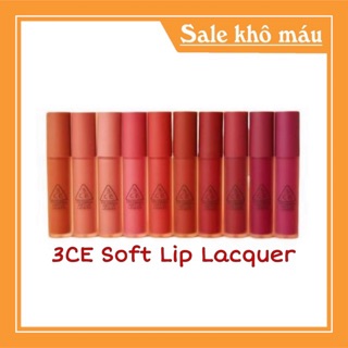 Son Kem Lì 3CE SOFT LIP LACQUER Hàn Quốc Chính Hãng