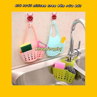 CÓ SẴN - Giỏ Lưới Silicon Đựng Đồ Treo Bồn Rửa Chén Bát, Nhà Tắm - SHOPFORGIRL