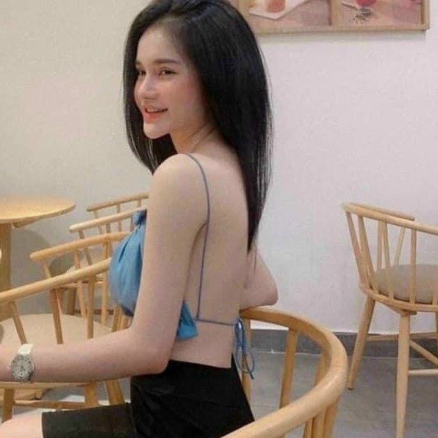 Áo ống viền bèo hở lưng đan dây cực sexy , chất kate nhật mềm mịn