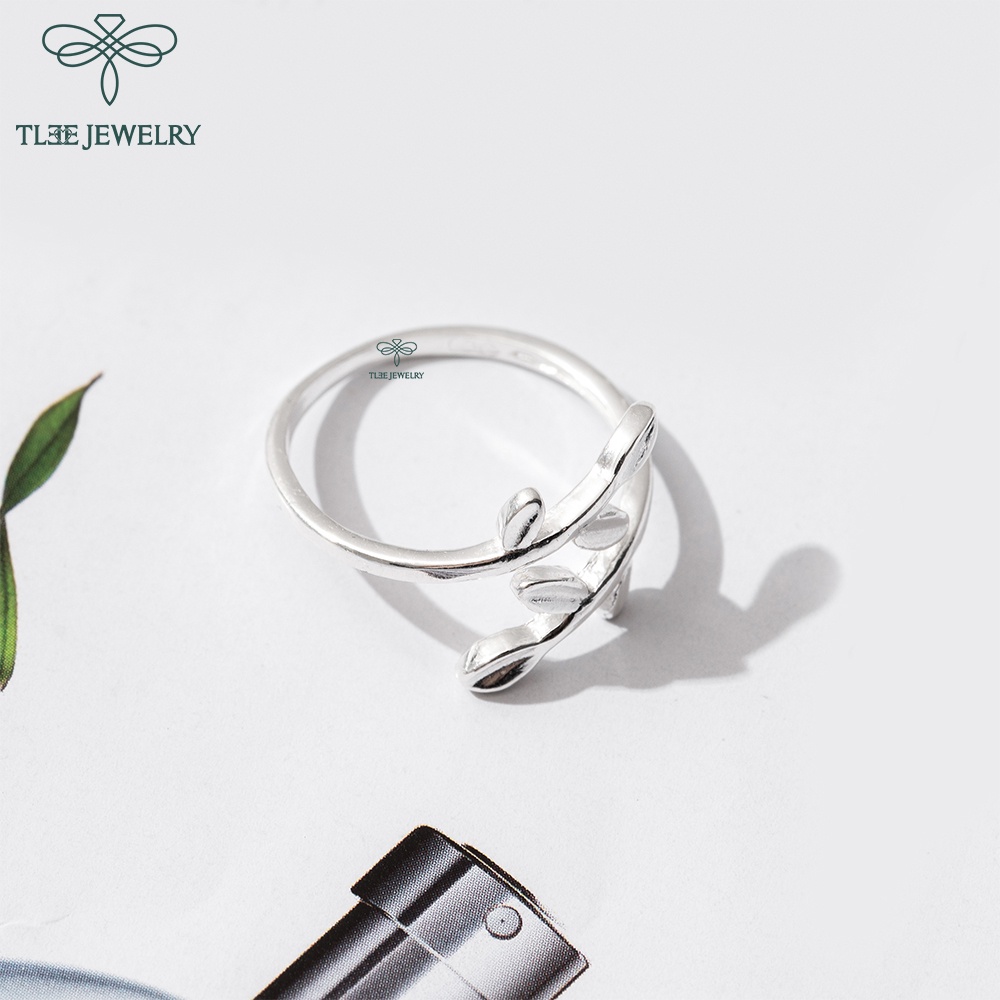 Nhẫn bạc nữ TLEE lá hai cành basic cá tính TleeJewelry A0210