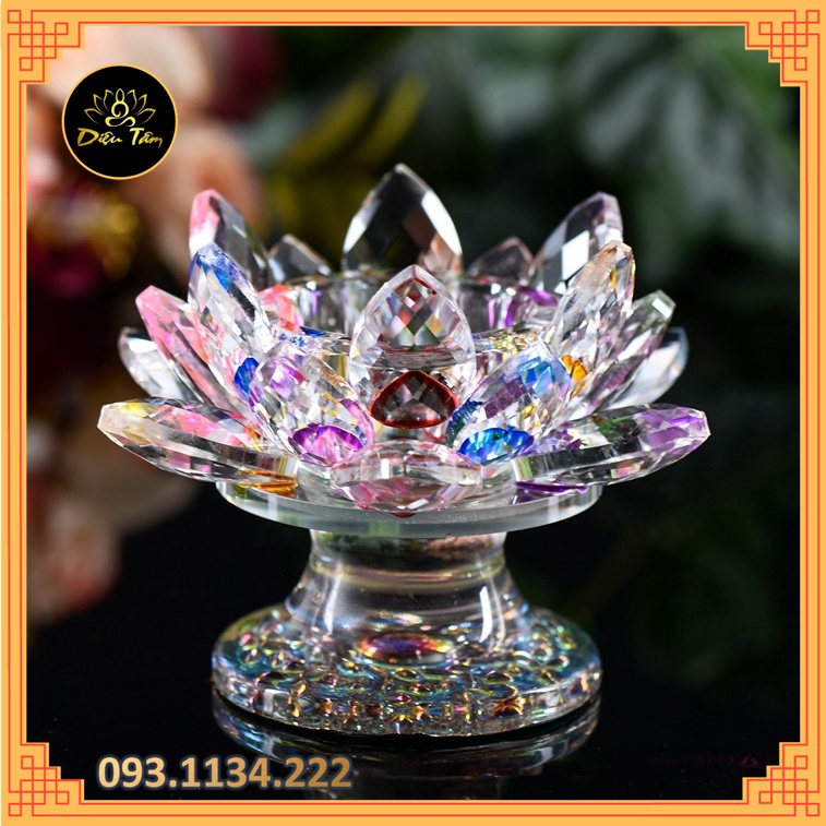 Chân nến pha lê hoa sen cao cấp