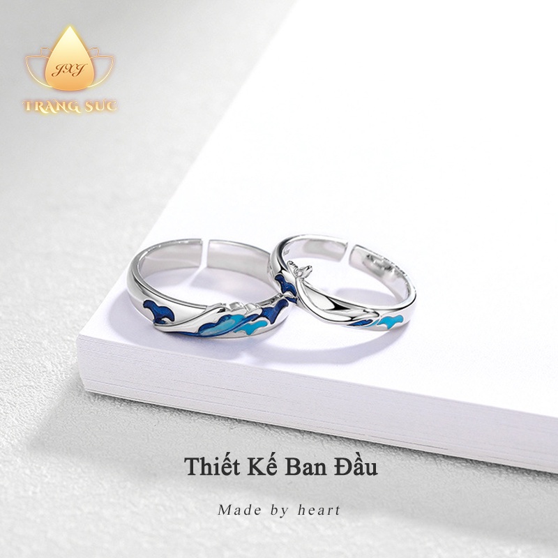 🔥🔥Nhẫn Đôi Nam nữ Cá voi Biển Thiết kế ban đầu Sáng tạo Quà ngày lễ tình nhân Mạ bạc Đơn giản Làm bằng tay NH-139