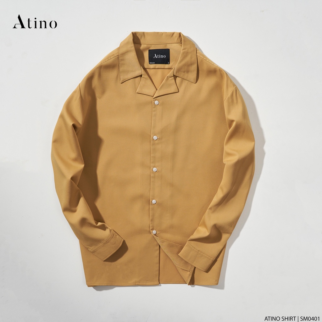 Áo Sơ Mi Dài Tay Nam Trơn ATINO Vải Poplin mềm mịn, không nhăn với độ bền cực kì cao form regular SM4.4000