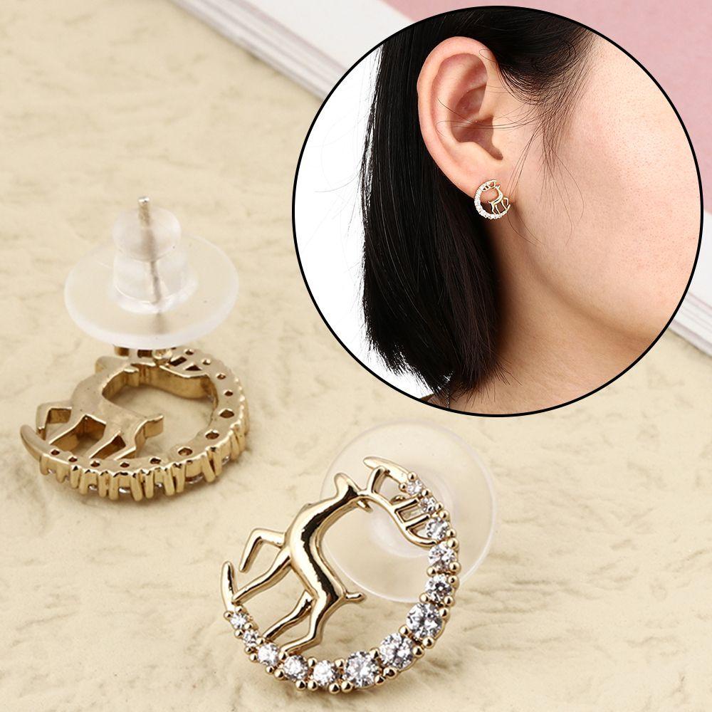 HS Bông Tai Xỏ Lỗ Hình Con Nai