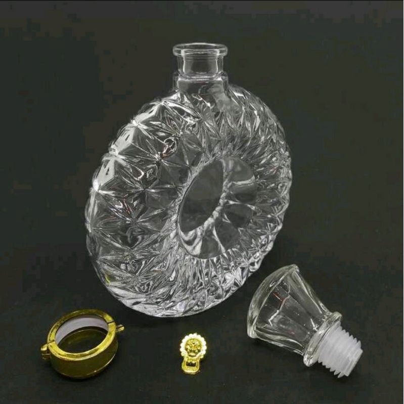 Vỏ Bình Thủy Tinh XO Tròn Đựng Rượu 500ml, Chai đựng rượu XO, Hàng Loại 1, CTT-08