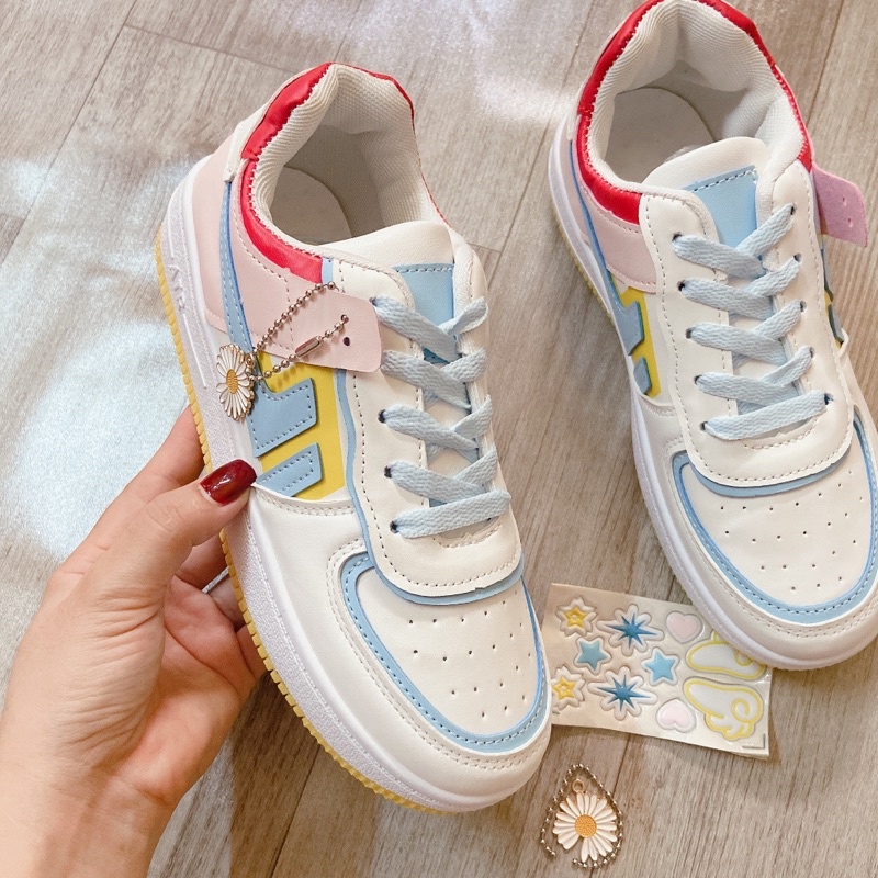 Giày thể thao nữ/sneaker Cao cấp nhiều màu sắc PUNSHOES  đế bánh mì 3cm da mềm thoáng hơi (FREESHIP-ẢNH TỰ CHỤP)