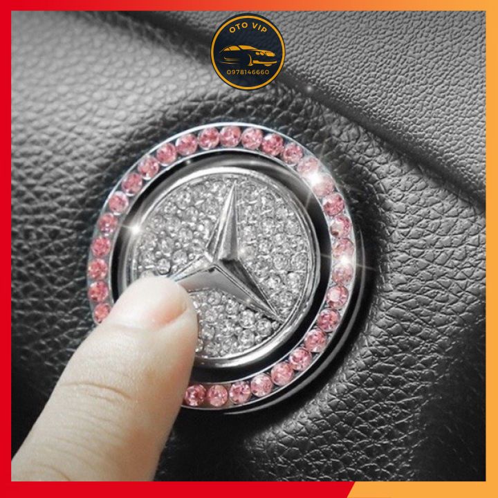 Vòng Đá và Logo xe ô tô Trang Trí Nút Khởi Động START STOP sang trọng cho xe Hyundai, kia, honda, mazda, toyota,..