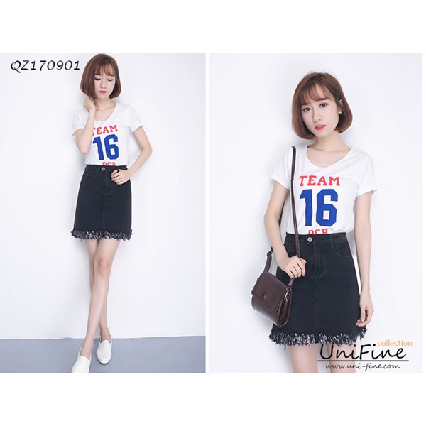 Chân váy jean nữ tua rua có big size cho người hơn 60kg - QZ170901 | BigBuy360 - bigbuy360.vn