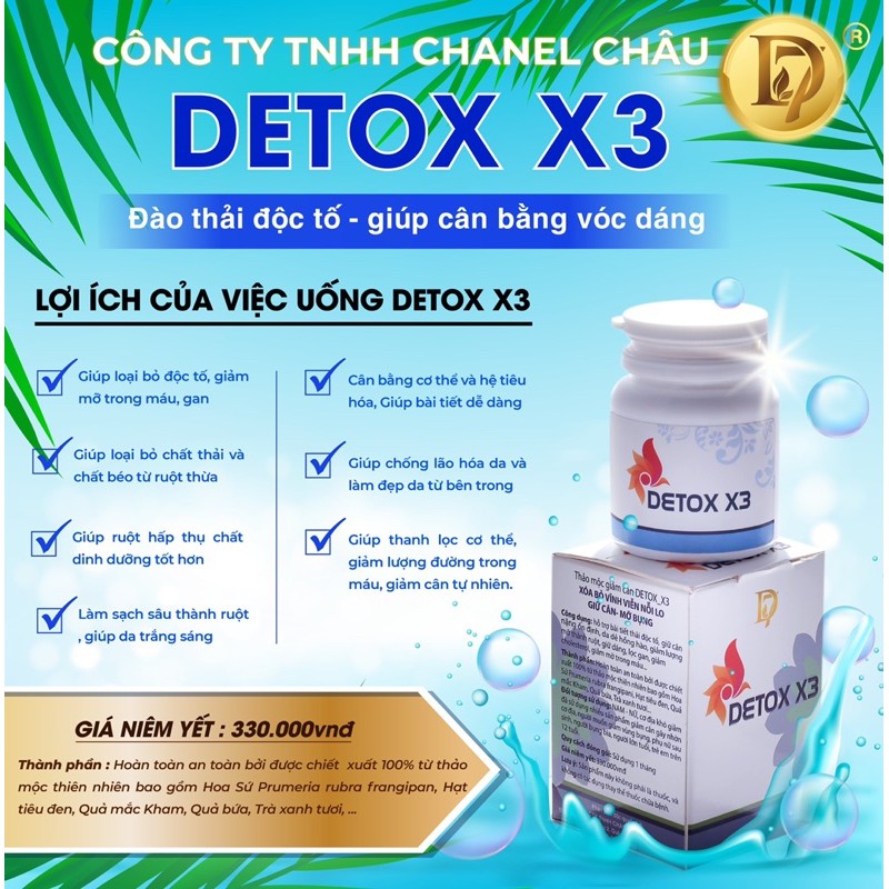 Detox x3 Đánh tan mỡ bụng