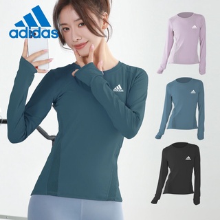 Adidas Áo Thun Thể Thao Dài Tay Không Đường May Thời Trang Cho Nữ