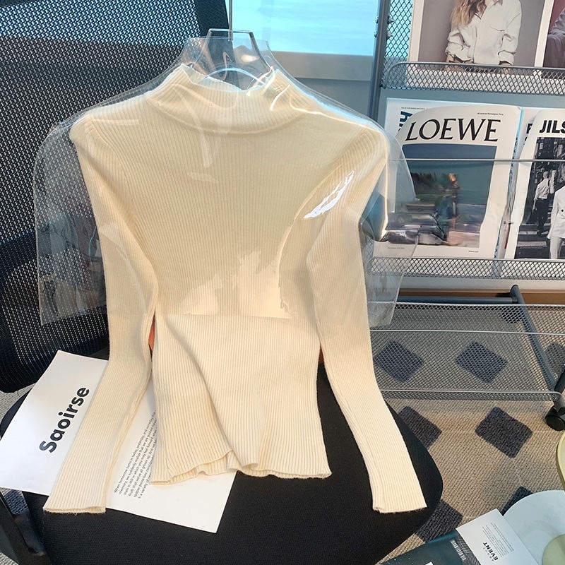 Áo sweater Dệt Kim Tay Dài Cổ Lọ Thời Trang Thu Đông Phong Cách Châu Âu Mới