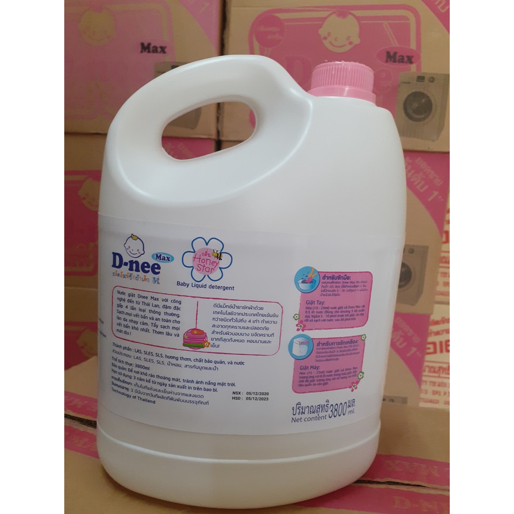 Nước Giặt D-Nee Max Công Nghệ Thái 3800ml-Làm Mềm Vải -Hương Thơm Dịu Nhẹ