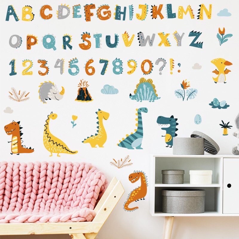 Tranh dán tường ,Decal dán tường bảng chữ cái và số cho bé, chất liệu cao cấp.
